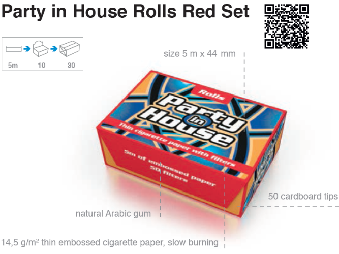   Party in House Rolls Red + ( 5m*10)